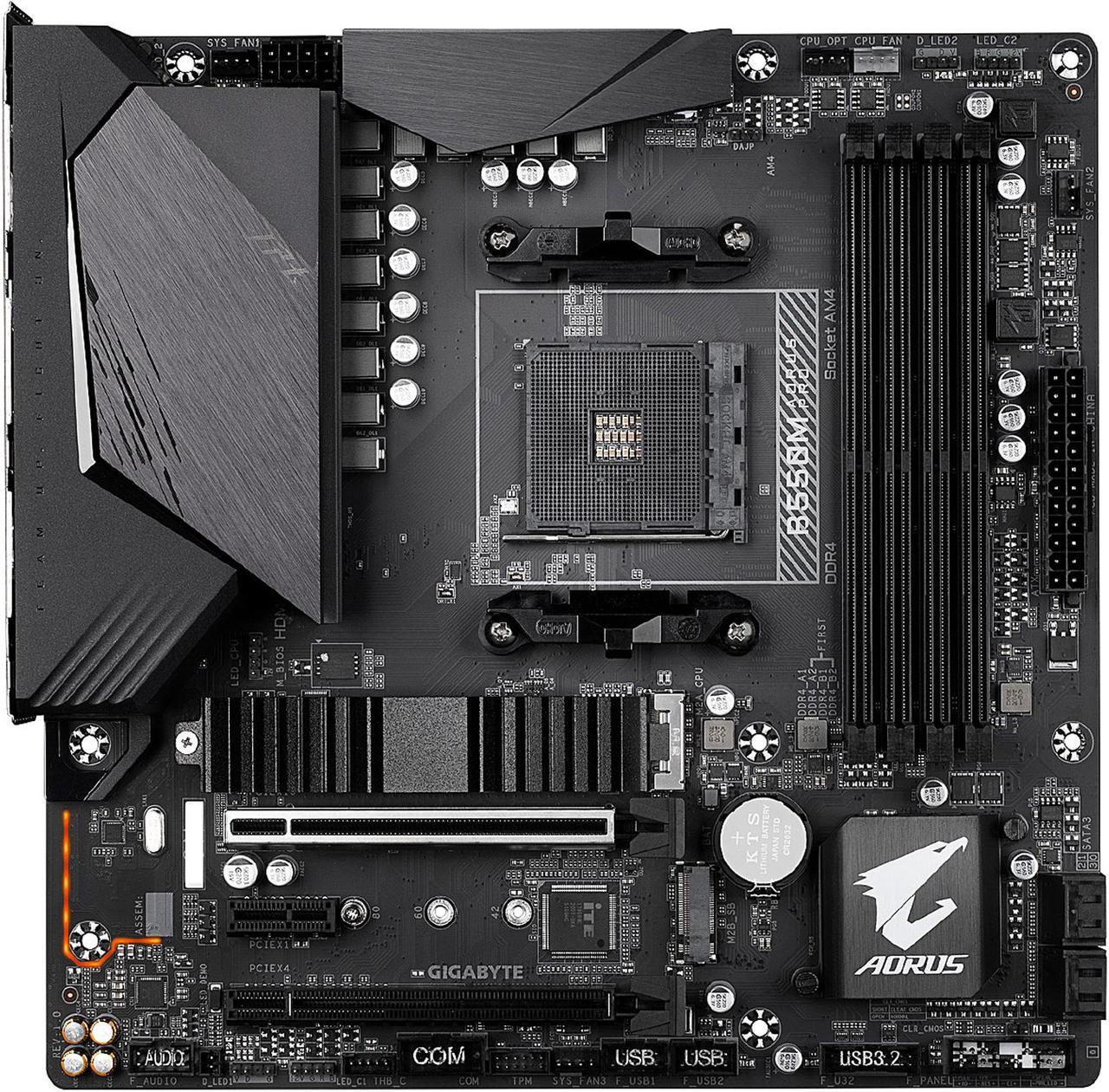Main image of GIGABYTE B550M AORUS PRO AM4 AMD B550 Micro-ATX Motherboard with Dual M.2, SATA 6Gb/s, USB 3.2 Gen 2, PCIe 4.0