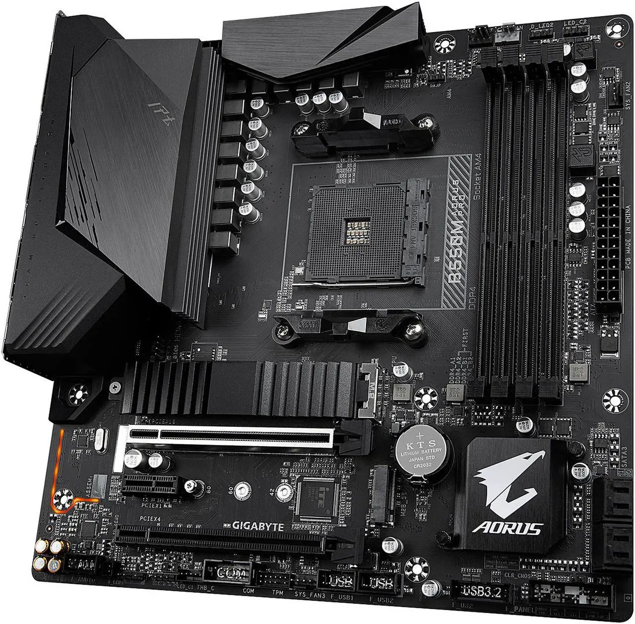 Alt view image 3 of 8 - GIGABYTE B550M AORUS PRO AM4 AMD B550 Micro-ATX Motherboard with Dual M.2, SATA 6Gb/s, USB 3.2 Gen 2, PCIe 4.0