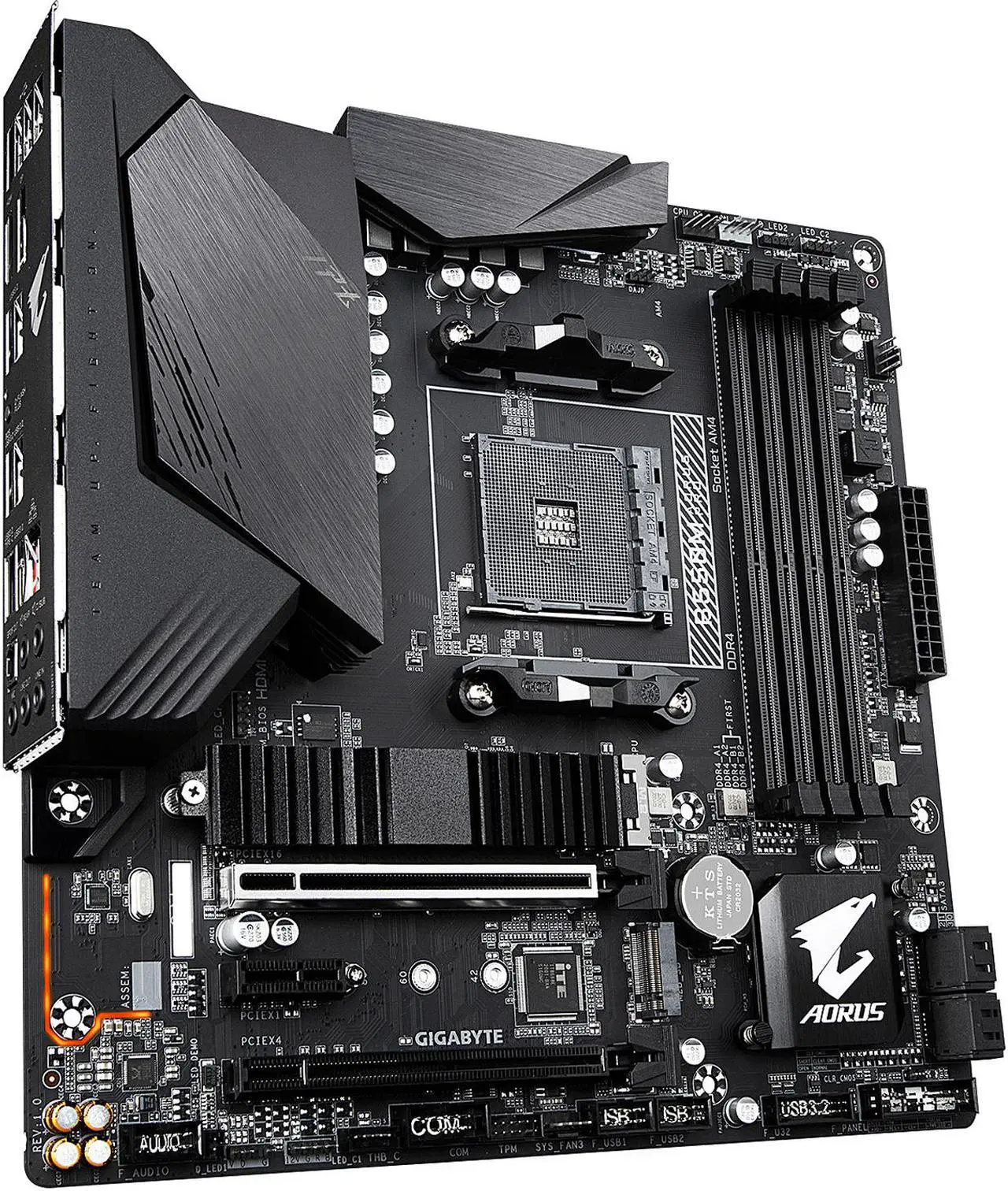 Alt view image 4 of 8 - GIGABYTE B550M AORUS PRO AM4 AMD B550 Micro-ATX Motherboard with Dual M.2, SATA 6Gb/s, USB 3.2 Gen 2, PCIe 4.0