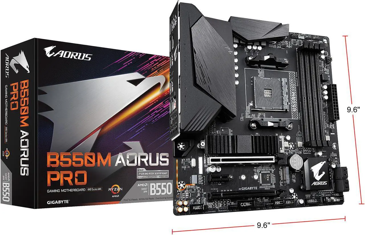 Alt view image 8 of 8 - GIGABYTE B550M AORUS PRO AM4 AMD B550 Micro-ATX Motherboard with Dual M.2, SATA 6Gb/s, USB 3.2 Gen 2, PCIe 4.0