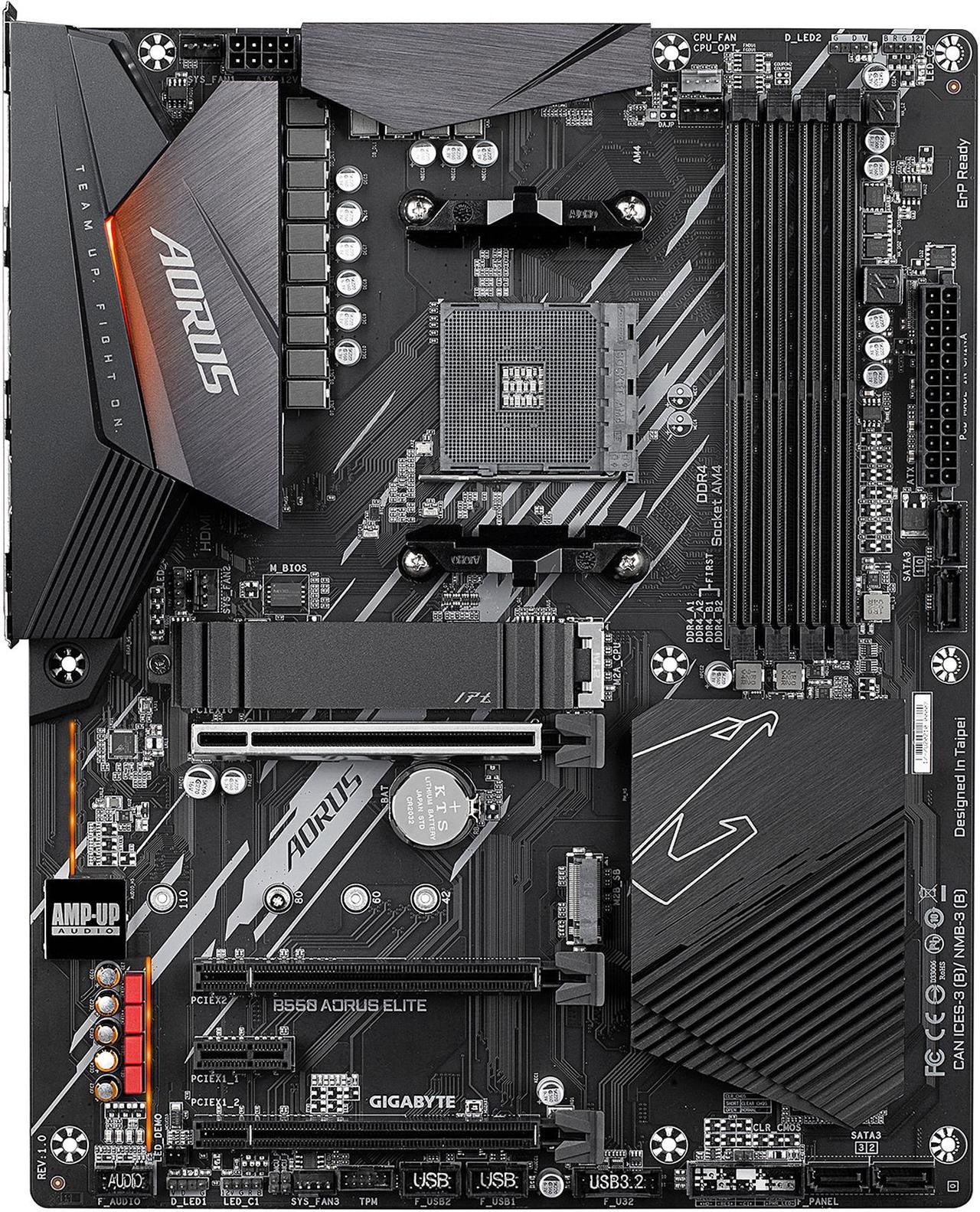 GIGABYTE B550 AORUS ELITE AM4 AMD B550 ATX Motherboard with Dual M.2, SATA 6Gb/s, USB 3.2 Gen 2, 2.5 GbE LAN, PCIe 4.0