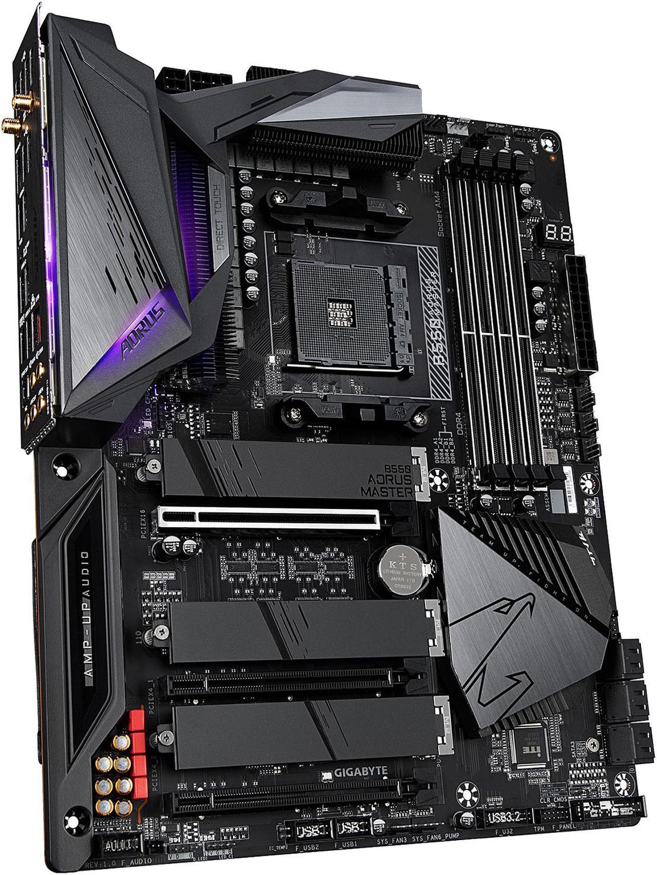 Alt view image 6 of 9 - GIGABYTE B550 AORUS MASTER AM4 AMD B550 ATX Motherboard with Triple M.2, SATA 6Gb/s, USB 3.2 Gen 2, WIFI 6, 2.5 GbE LAN, PCIe 4.0