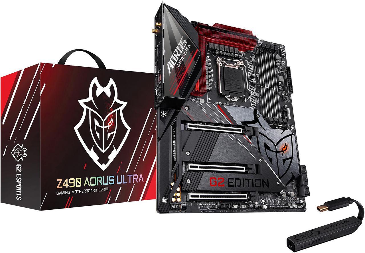 Alt view image 9 of 10 - GIGABYTE Z490 AORUS ULTRA-GU (G2 Edition) LGA 1200 Intel Z490 ATX Motherboard with Triple M.2, SATA 6Gb/s, USB 3.2 Gen 2, WIFI 6, 2.5 GbE LAN, ESSential USB DAC