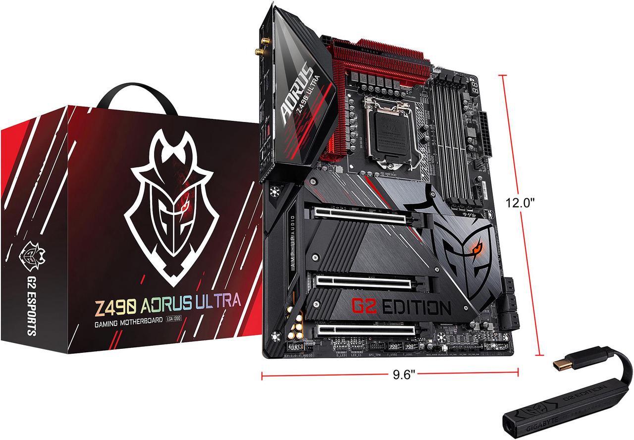 Alt view image 10 of 10 - GIGABYTE Z490 AORUS ULTRA-GU (G2 Edition) LGA 1200 Intel Z490 ATX Motherboard with Triple M.2, SATA 6Gb/s, USB 3.2 Gen 2, WIFI 6, 2.5 GbE LAN, ESSential USB DAC