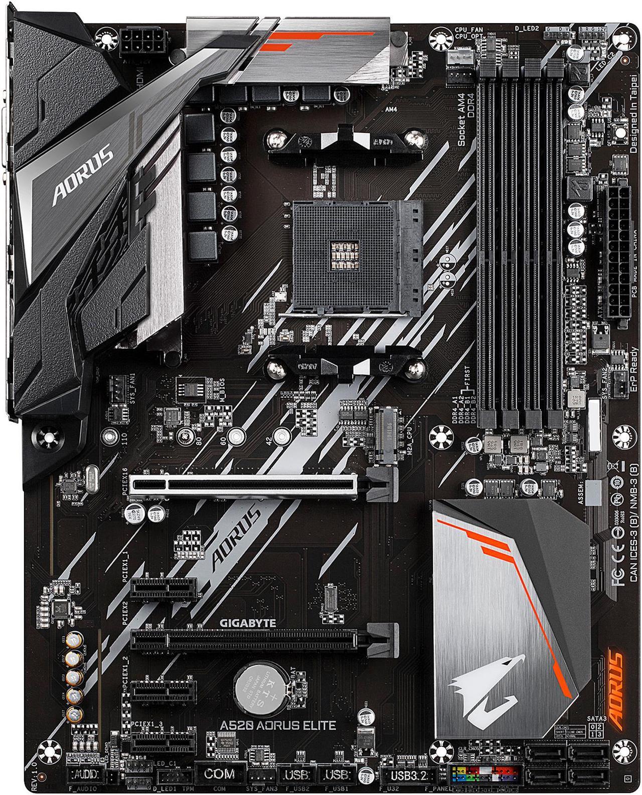 GIGABYTE AORUS A520 AORUS ELITE AM4 AMD A520 SATA 6Gb/s ATX AMD Motherboard