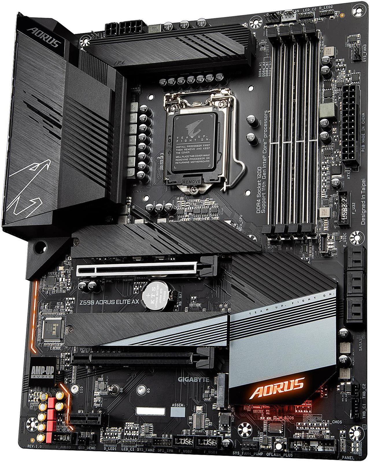 Alt view image 3 of 5 - GIGABYTE Z590 AORUS ELITE AX LGA 1200 Intel Z590 ATX Motherboard with Triple M.2, PCIe 4.0, USB 3.2 Gen2X2 Type-C, Intel WIFI 6, 2.5GbE LAN