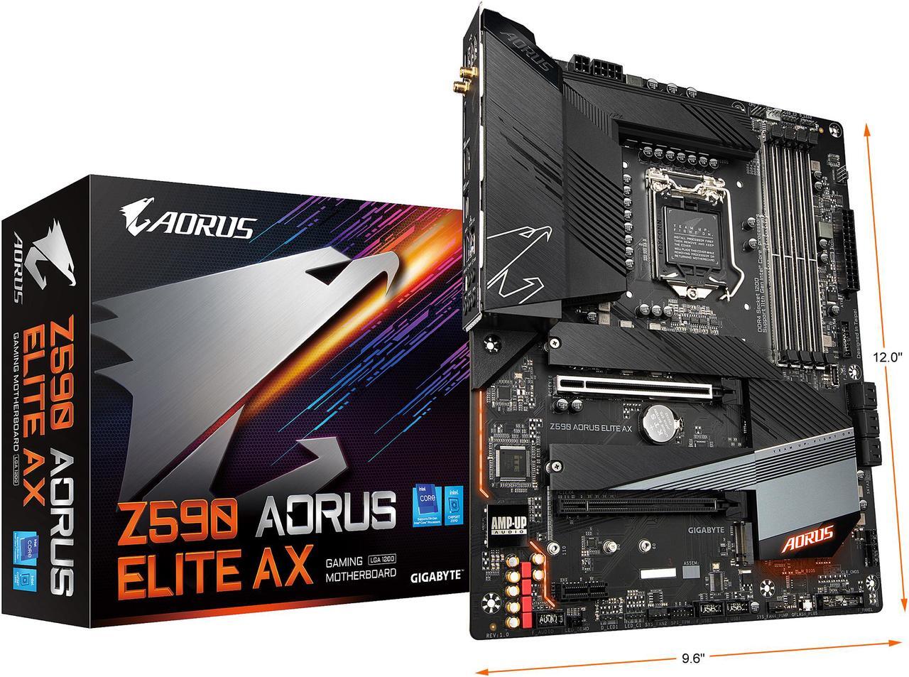 Alt view image 5 of 5 - GIGABYTE Z590 AORUS ELITE AX LGA 1200 Intel Z590 ATX Motherboard with Triple M.2, PCIe 4.0, USB 3.2 Gen2X2 Type-C, Intel WIFI 6, 2.5GbE LAN