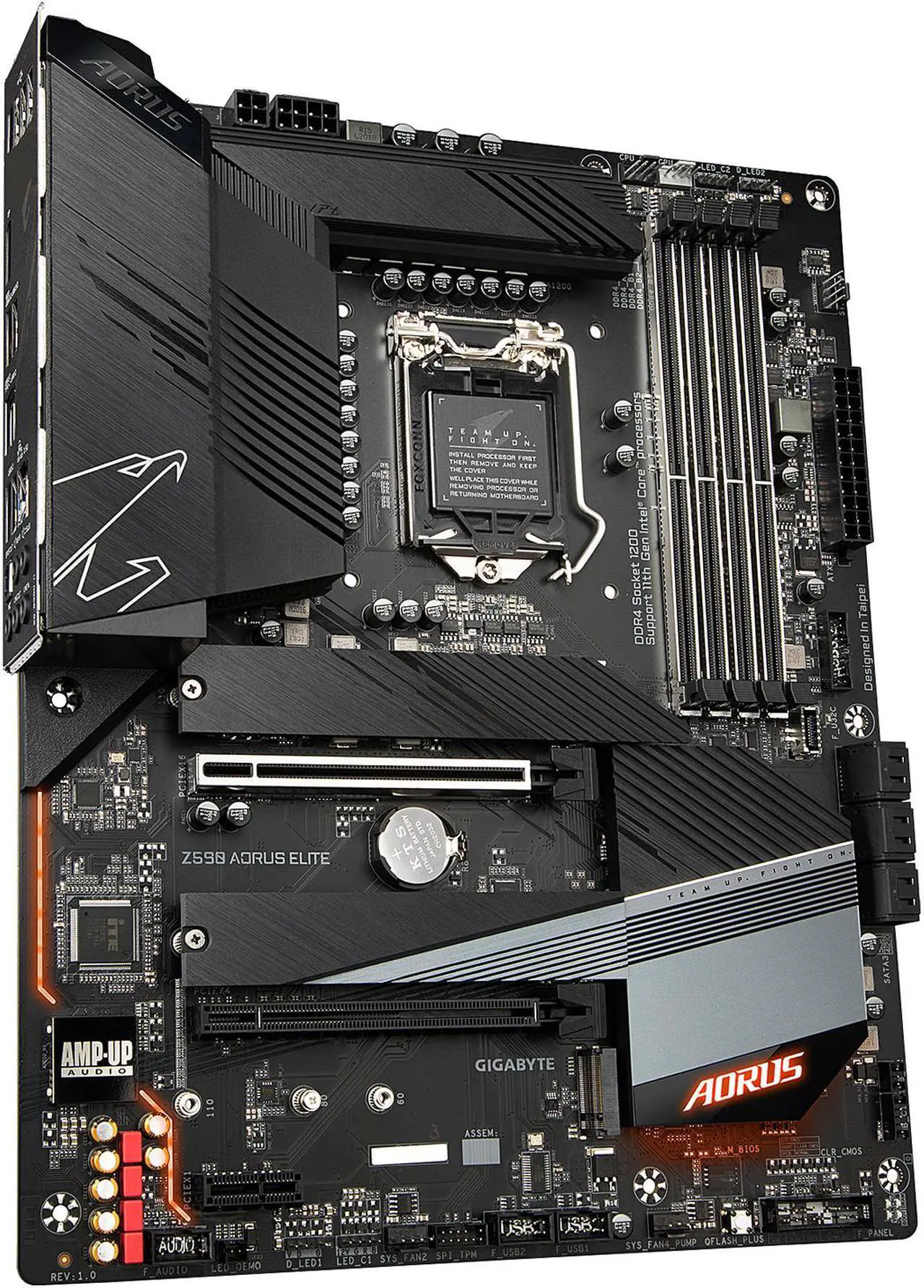 Alt view image 4 of 7 - GIGABYTE Z590 AORUS ELITE LGA 1200 Intel Z590 ATX Motherboard with Triple M.2, PCIe 4.0, USB 3.2 Gen2X2 Type-C, 2.5GbE LAN