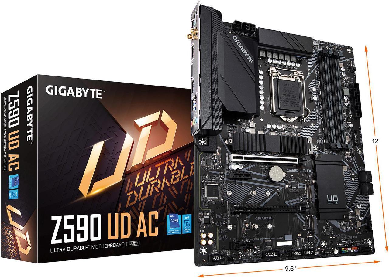 Alt view image 7 of 7 - GIGABYTE Z590 UD AC LGA 1200 Intel Z590 ATX Motherboard with Triple M.2, PCIe 4.0, USB 3.2 Gen 2, Intel Wireless-AC, 2.5GbE LAN