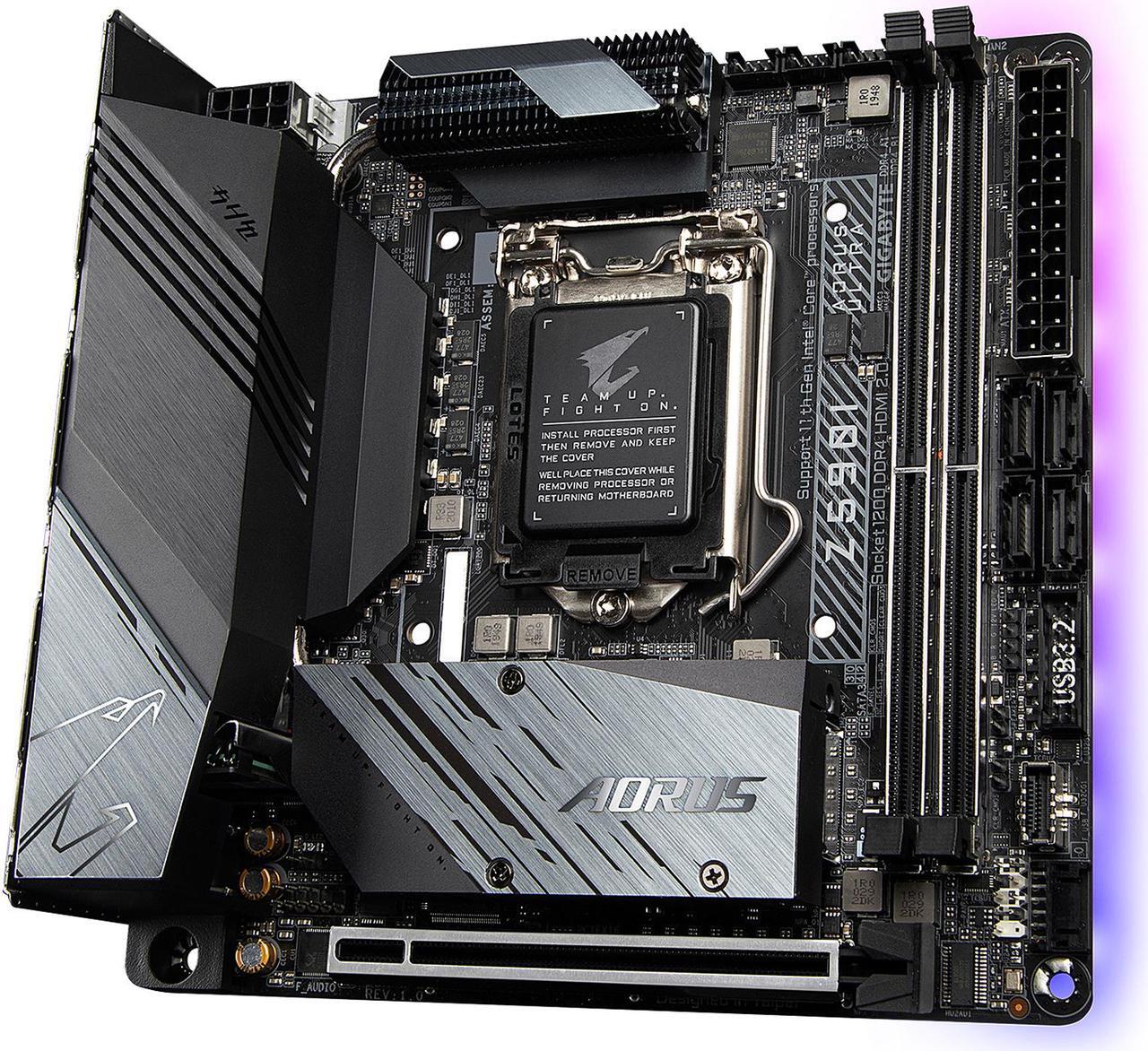 Alt view image 3 of 7 - GIGABYTE Z590I AORUS ULTRA LGA 1200 Intel Z590 Mini-ITX Motherboard with Dual M.2, PCIe 4.0, USB 3.2 Gen2X2 Type-C, Intel WIFI 6, Intel i225V 2.5GbE