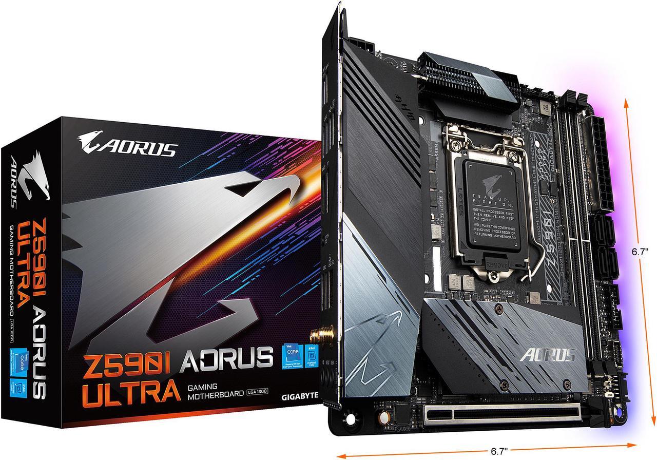 Alt view image 7 of 7 - GIGABYTE Z590I AORUS ULTRA LGA 1200 Intel Z590 Mini-ITX Motherboard with Dual M.2, PCIe 4.0, USB 3.2 Gen2X2 Type-C, Intel WIFI 6, Intel i225V 2.5GbE