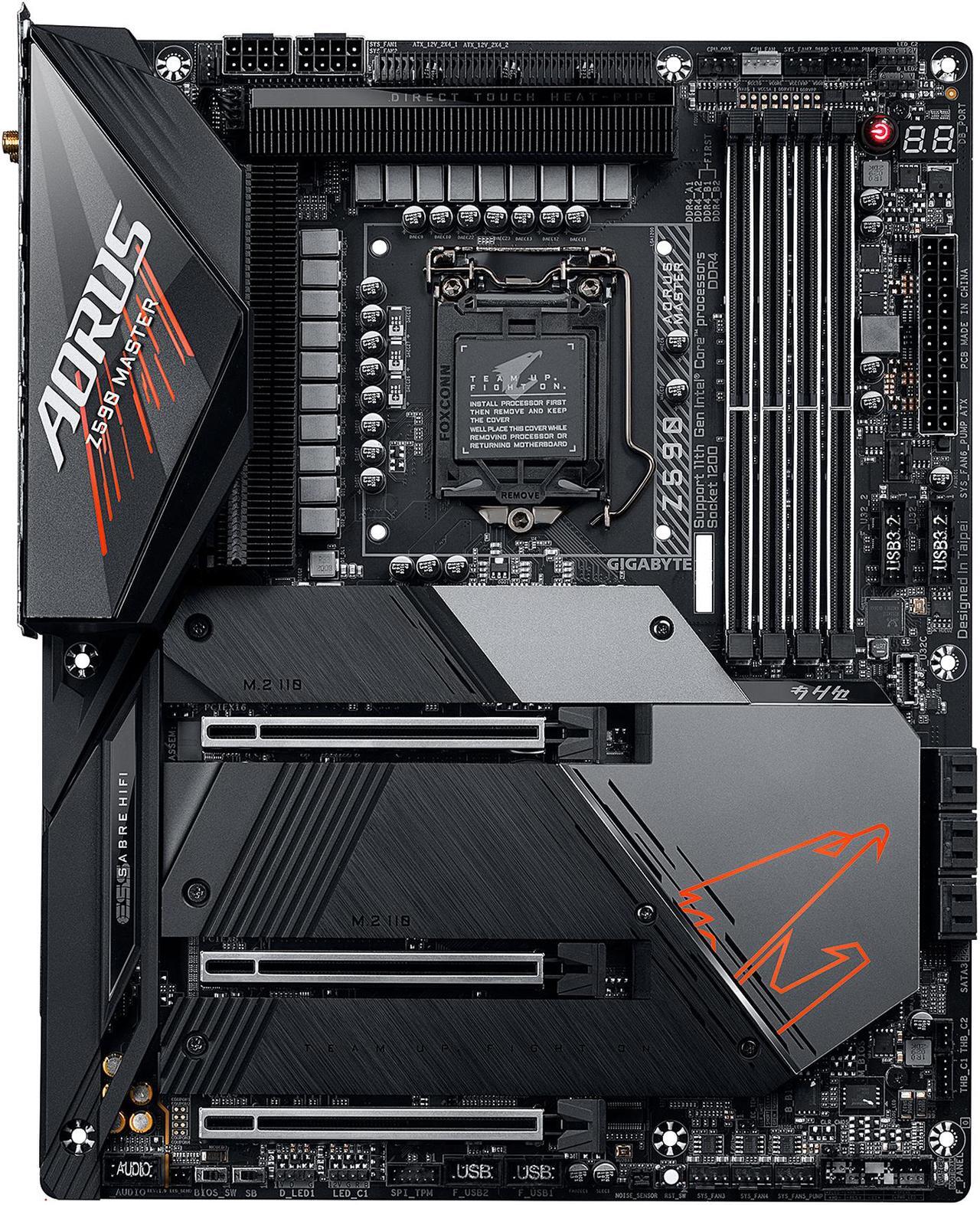 Main image of GIGABYTE Z590 AORUS MASTER LGA 1200 Intel Z590 ATX Motherboard with Triple M.2, PCIe 4.0, USB 3.2 Gen2X2 Type-C, Intel WIFI 6E, AQUANTIA 10GbE LAN