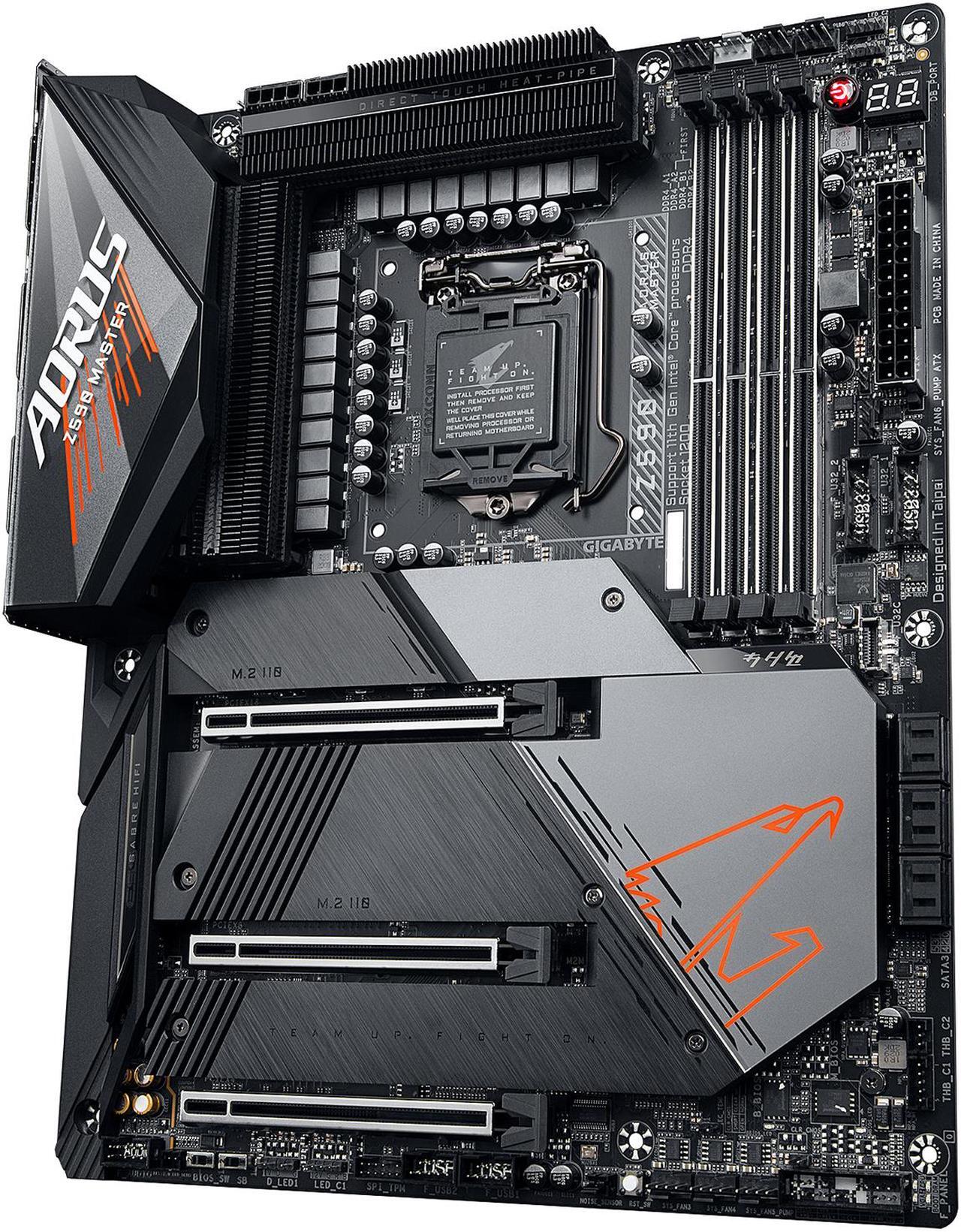 Alt view image 3 of 6 - GIGABYTE Z590 AORUS MASTER LGA 1200 Intel Z590 ATX Motherboard with Triple M.2, PCIe 4.0, USB 3.2 Gen2X2 Type-C, Intel WIFI 6E, AQUANTIA 10GbE LAN