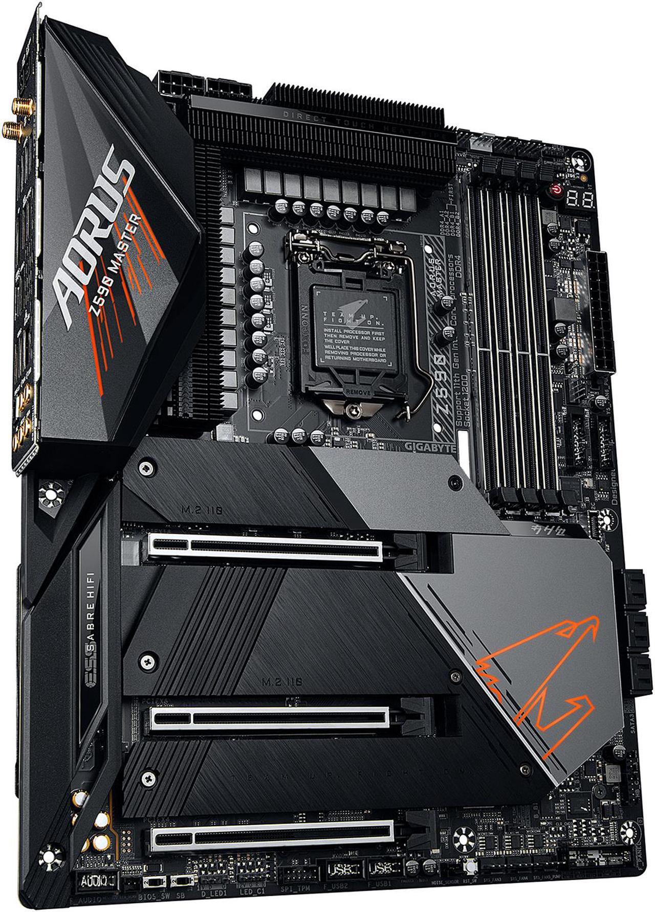 Alt view image 4 of 6 - GIGABYTE Z590 AORUS MASTER LGA 1200 Intel Z590 ATX Motherboard with Triple M.2, PCIe 4.0, USB 3.2 Gen2X2 Type-C, Intel WIFI 6E, AQUANTIA 10GbE LAN