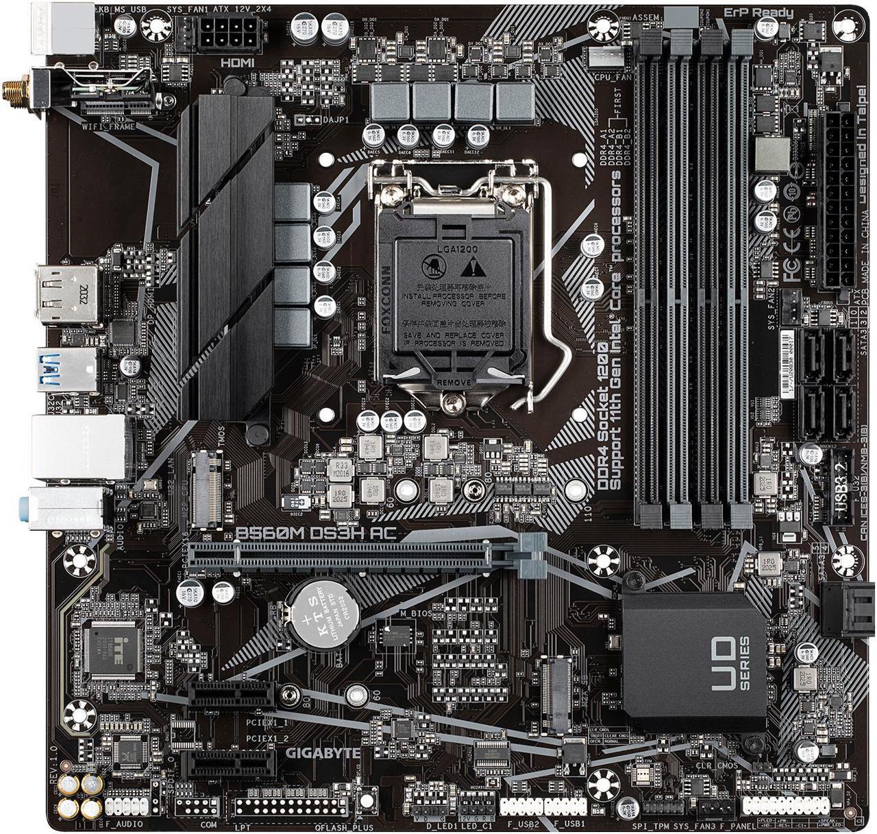 Main image of GIGABYTE B560M DS3H AC LGA 1200 Intel B560 Micro ATX Intel Motherboard