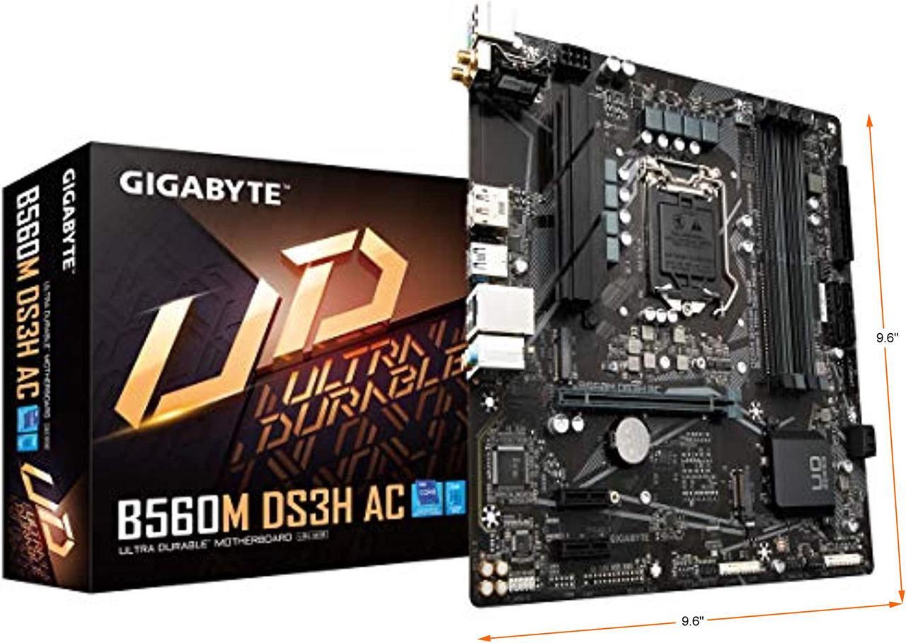 Alt view image 7 of 8 - GIGABYTE B560M DS3H AC LGA 1200 Intel B560 Micro ATX Intel Motherboard
