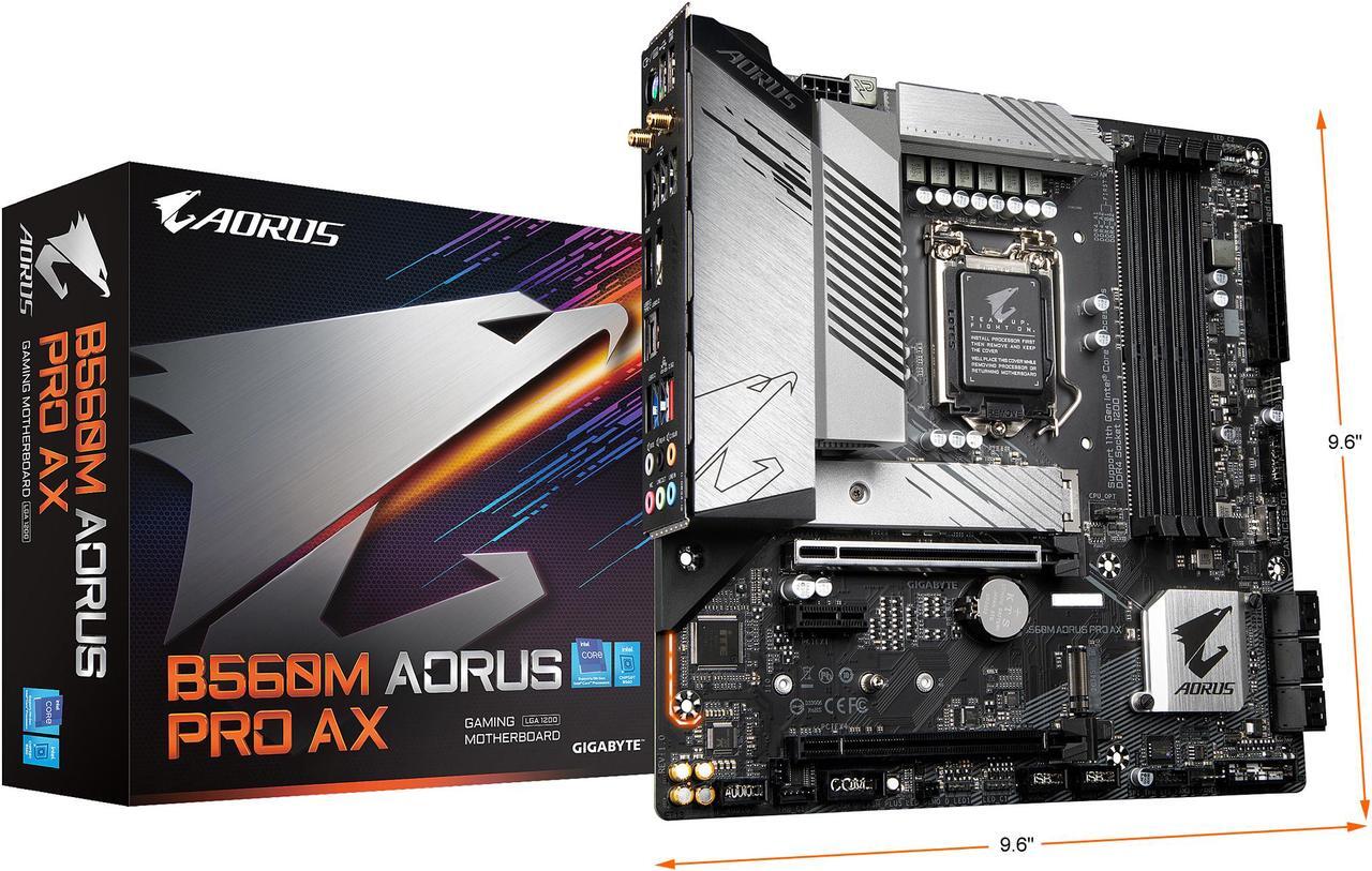 Alt view image 7 of 7 - GIGABYTE B560M AORUS PRO AX LGA 1200 Intel B560 Micro ATX Intel Motherboard