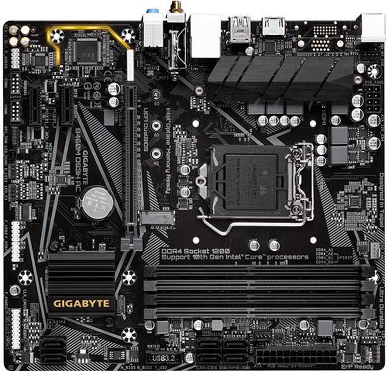 Main image of GIGABYTE B460M DS3H AC-Y1 LGA 1200 Intel B460 Micro ATX Intel Motherboard
