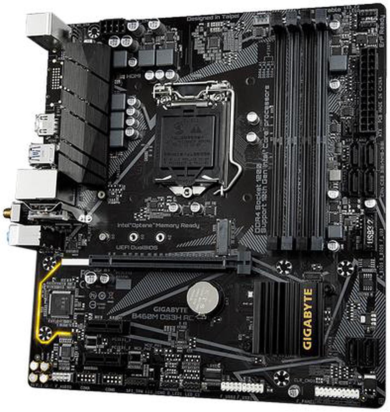 Alt view image 2 of 6 - GIGABYTE B460M DS3H AC-Y1 LGA 1200 Intel B460 Micro ATX Intel Motherboard