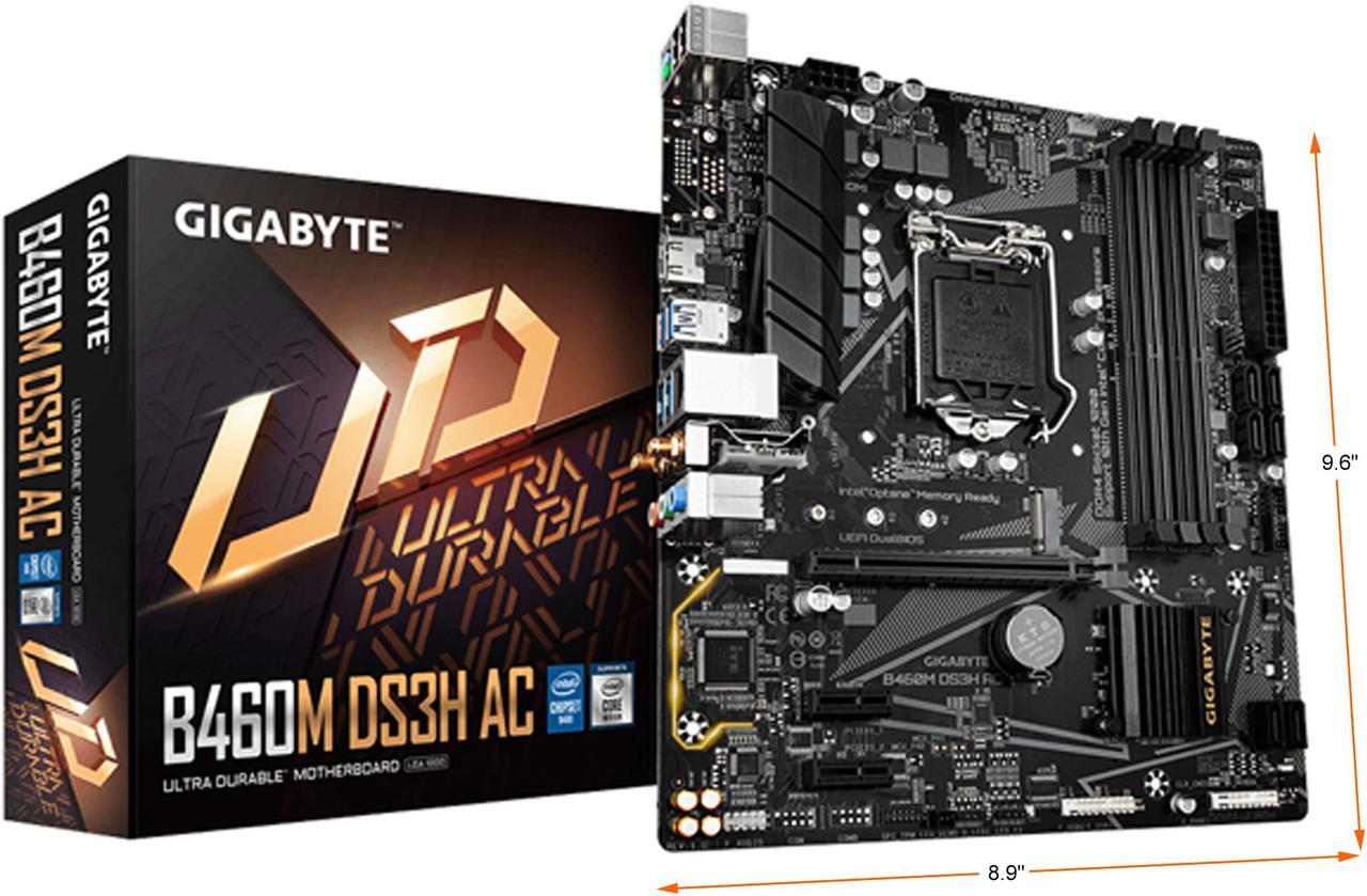 Alt view image 6 of 6 - GIGABYTE B460M DS3H AC-Y1 LGA 1200 Intel B460 Micro ATX Intel Motherboard