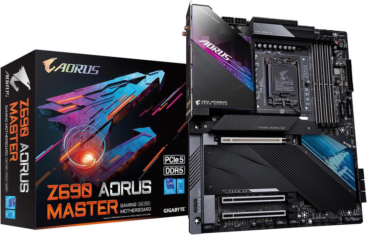 Alt view image 8 of 8 - GIGABYTE Z690 AORUS MASTER LGA 1700 Intel Z690 EATX Motherboard with DDR5, 5x M.2, PCIe 5.0, USB 3.2 Gen2X2 Type-C, Intel WiFi 6E, AQUANTIA 10GbE LAN