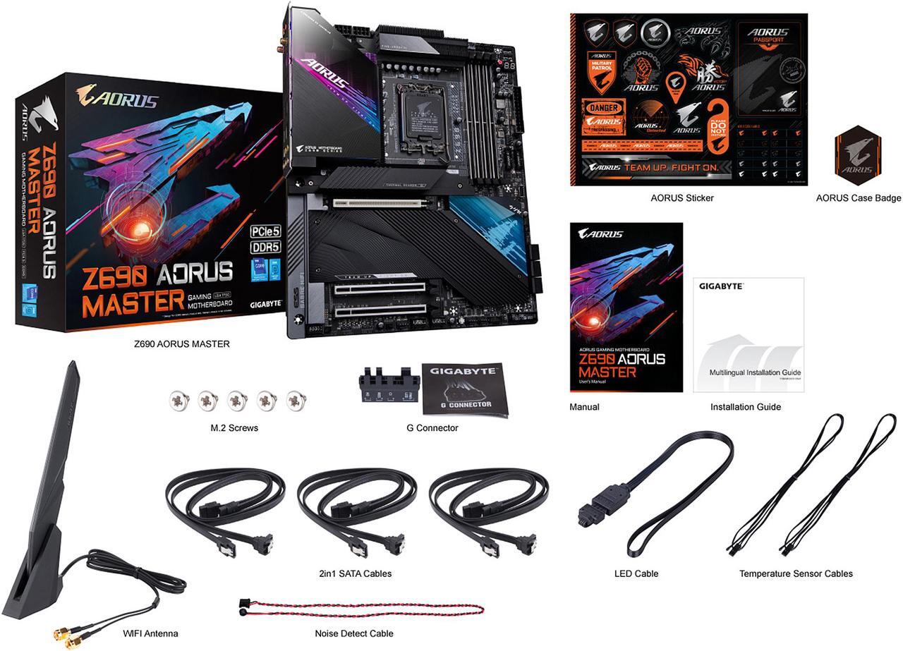 Alt view image 7 of 8 - GIGABYTE Z690 AORUS MASTER LGA 1700 Intel Z690 EATX Motherboard with DDR5, 5x M.2, PCIe 5.0, USB 3.2 Gen2X2 Type-C, Intel WiFi 6E, AQUANTIA 10GbE LAN