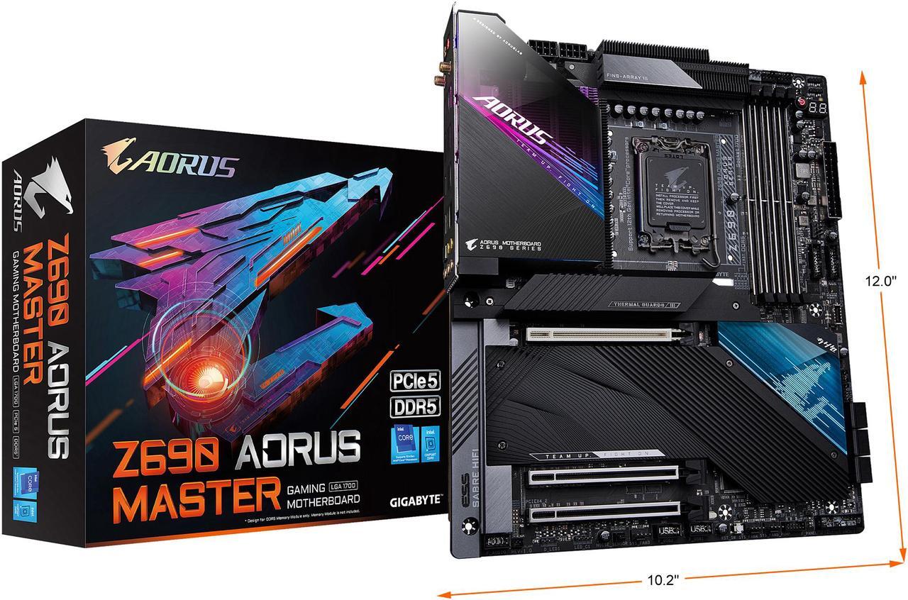 Alt view image 9 of 8 - GIGABYTE Z690 AORUS MASTER LGA 1700 Intel Z690 EATX Motherboard with DDR5, 5x M.2, PCIe 5.0, USB 3.2 Gen2X2 Type-C, Intel WiFi 6E, AQUANTIA 10GbE LAN