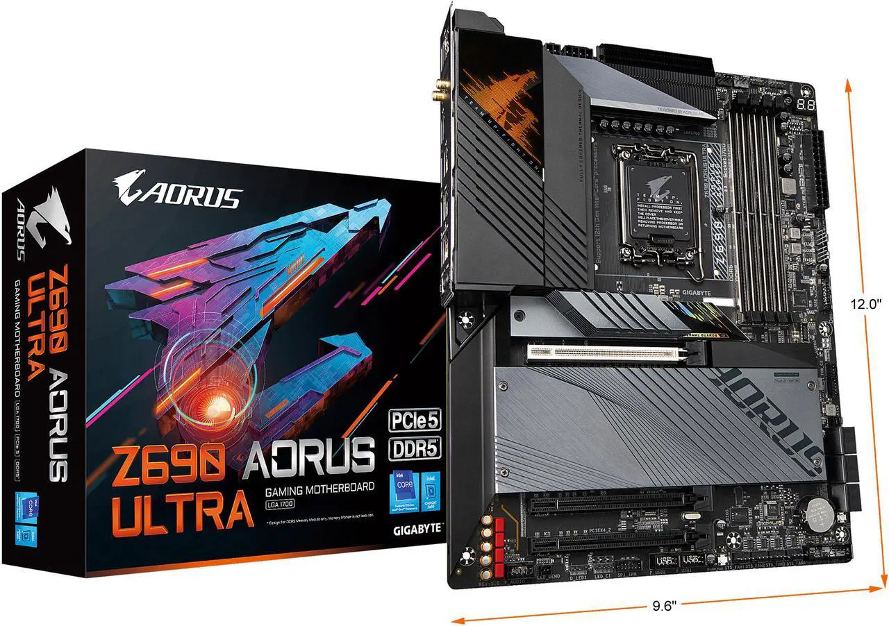Alt view image 8 of 7 - GIGABYTE Z690 AORUS ULTRA LGA 1700 Intel Z690 ATX Motherboard with DDR5, Quad M.2, PCIe 5.0, USB 3.2 Gen2X2 Type-C, WiFi 6, 2.5GbE LAN