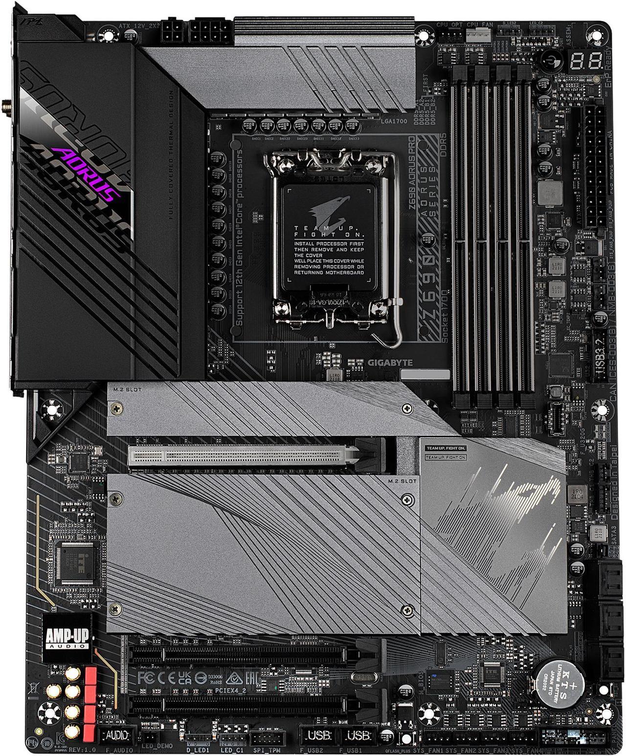 GIGABYTE Z690 AORUS PRO LGA 1700 Intel Z690 ATX Motherboard with DDR5, Quad M.2, PCIe 5.0, USB 3.2 Gen2X2 Type-C, WiFi 6, 2.5GbE LAN