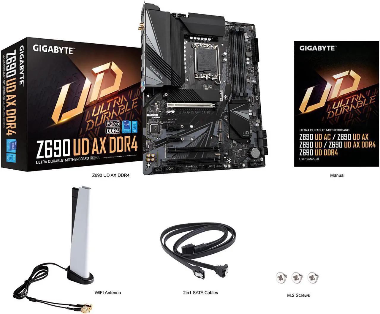 Alt view image 6 of 8 - GIGABYTE Z690 UD AX DDR4 LGA 1700 Intel Z690 ATX Motherboard with DDR4, Triple M.2, PCIe 5.0, USB 3.2 Gen2X2 Type-C, WiFi 6, 2.5GbE LAN