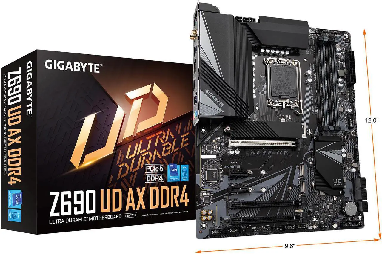 Alt view image 8 of 8 - GIGABYTE Z690 UD AX DDR4 LGA 1700 Intel Z690 ATX Motherboard with DDR4, Triple M.2, PCIe 5.0, USB 3.2 Gen2X2 Type-C, WiFi 6, 2.5GbE LAN