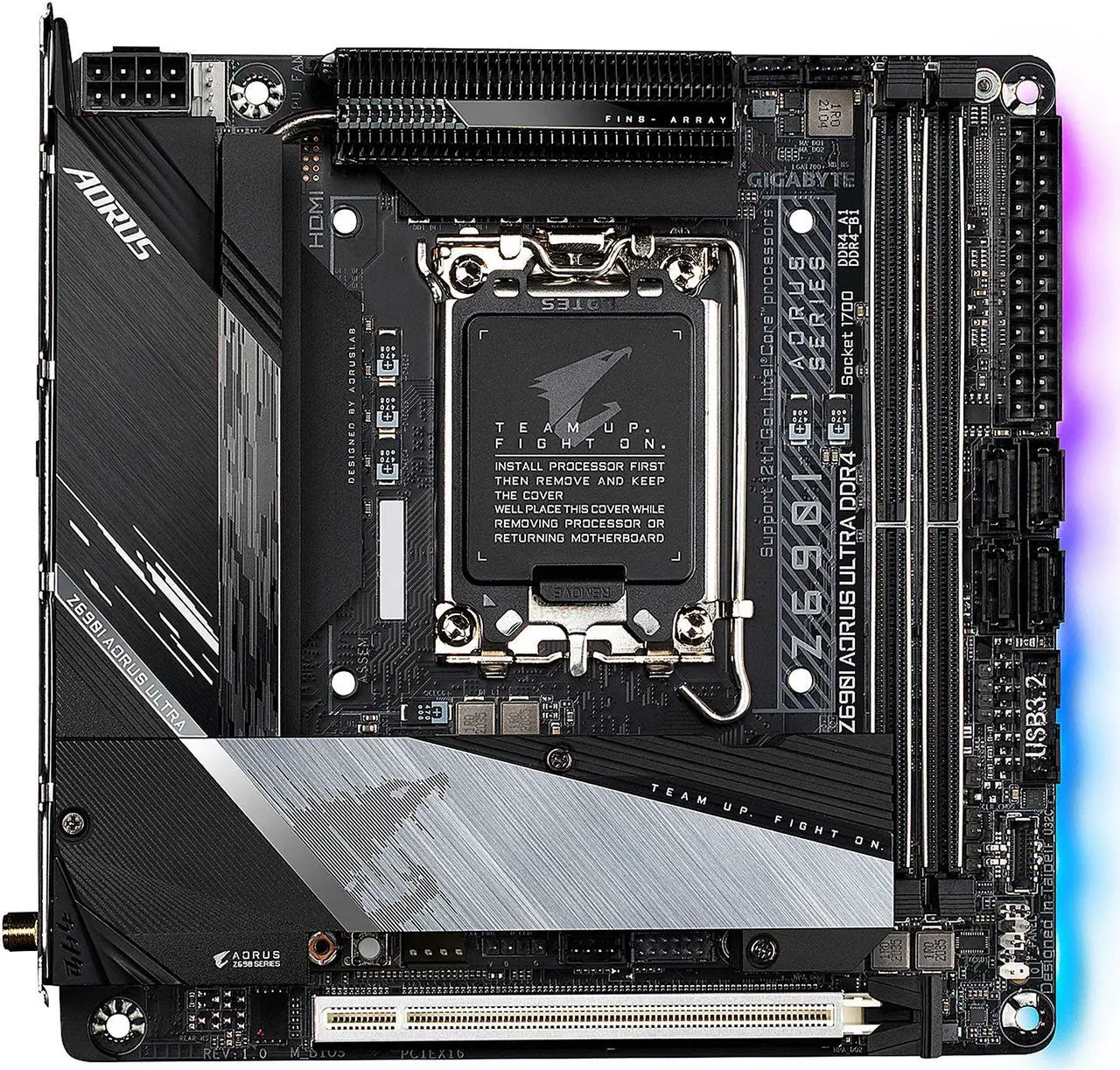 Main image of GIGABYTE Z690I AORUS ULTRA DDR4 LGA 1700 Intel Z690 Mini-ITX Motherboard with DDR4, Dual M.2, PCIe 5.0, USB 3.2 Gen2X2 Type-C, WiFi 6, Intel 2.5 GbE LAN