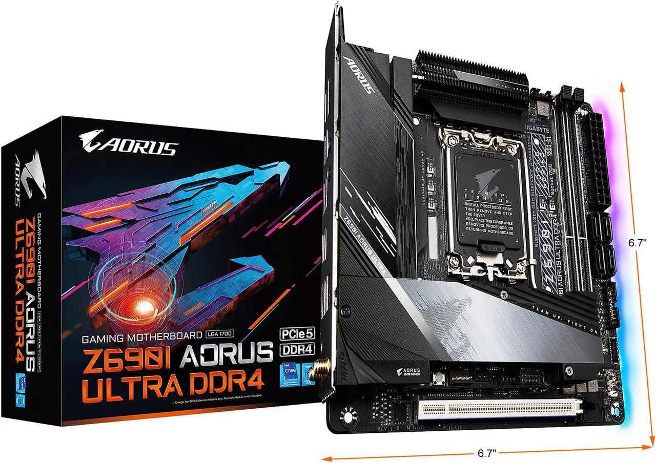 Alt view image 7 of 7 - GIGABYTE Z690I AORUS ULTRA DDR4 LGA 1700 Intel Z690 Mini-ITX Motherboard with DDR4, Dual M.2, PCIe 5.0, USB 3.2 Gen2X2 Type-C, WiFi 6, Intel 2.5 GbE LAN