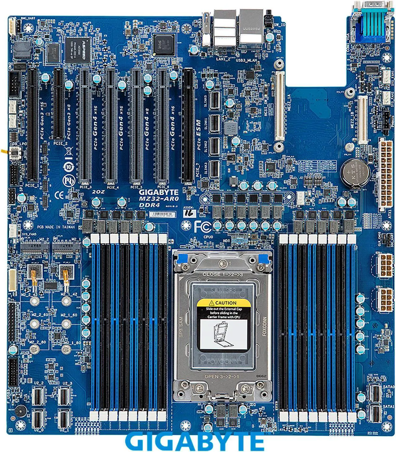 MZ32-AR0 Gigabyte E-ATX Scheda Madre Flash BIOS Supporta EPYC Serie 7003 Socket