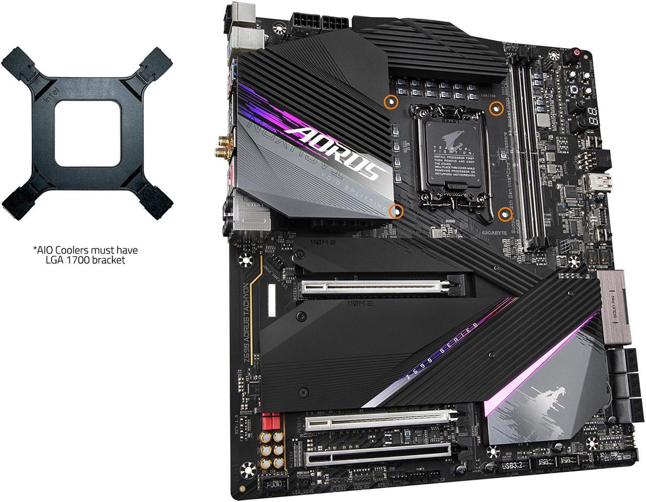 Alt view image 4 of 7 - GIGABYTE Z690 AORUS TACHYON LGA 1700 Intel Z690 EATX Motherboard with DDR5, Quad M.2, PCIe 5.0, USB 3.2 Gen2X2 Type-C, Intel WiFi 6E, Intel 2.5 GbE LAN