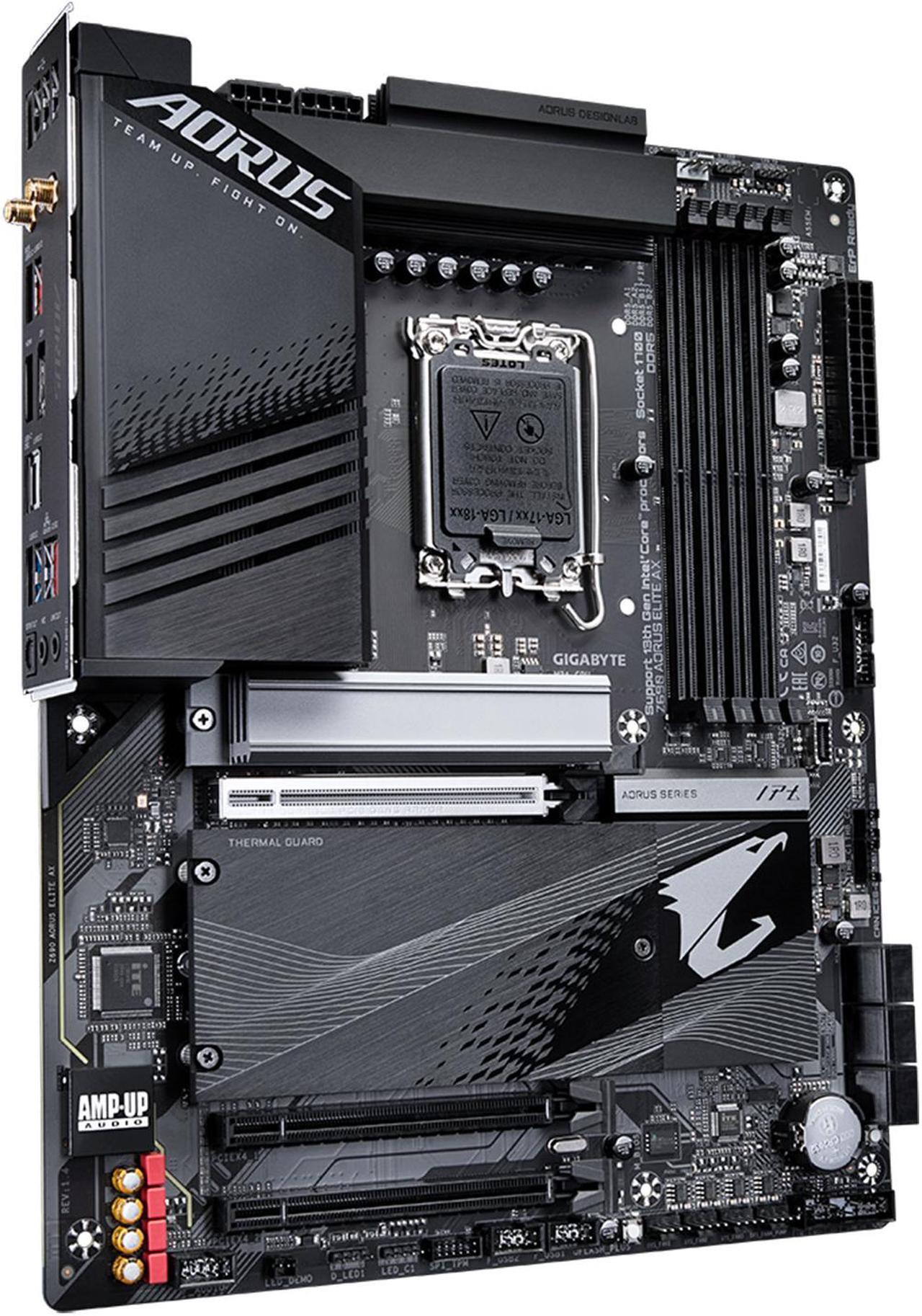 Alt view image 3 of 6 - GIGABYTE Z690 AORUS ELITE AX (rev. 1.4) LGA 1700 Intel Z690 ATX Motherboard with DDR5, Quad M.2, PCIe 5.0, USB 3.2 Gen2X2 Type-C, WiFi 6E, 2.5GbE LAN