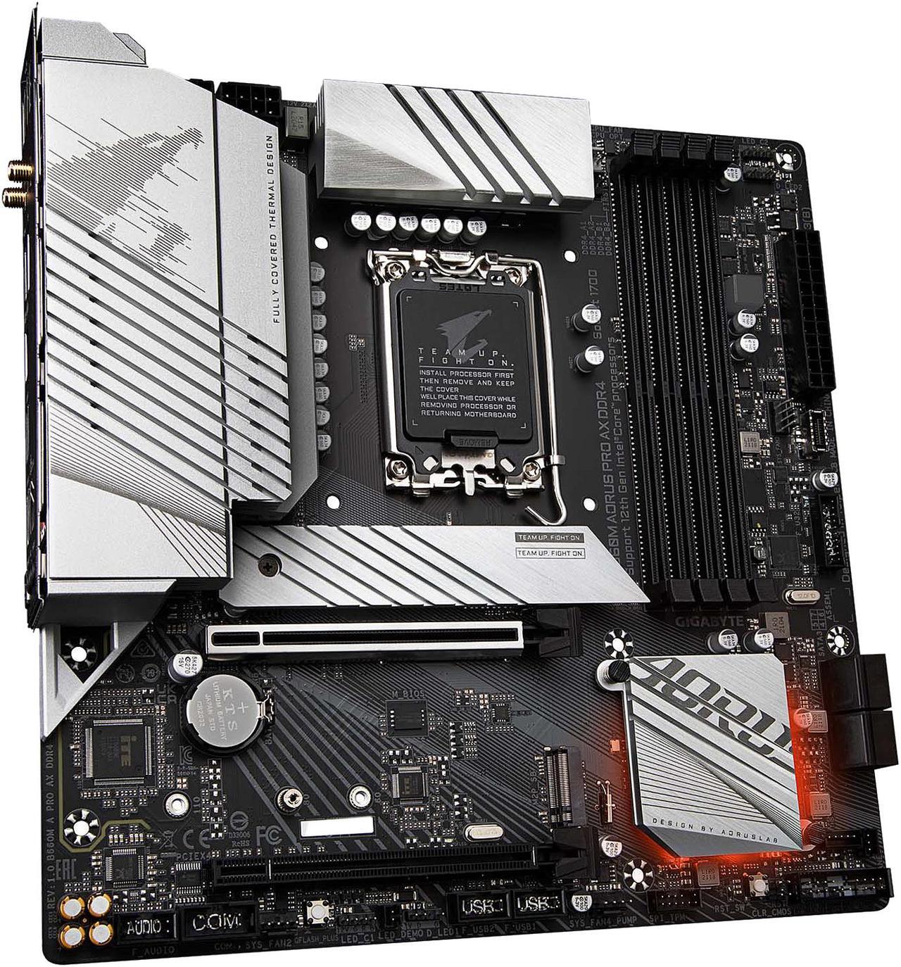 Alt view image 3 of 6 - GIGABYTE B660M AORUS PRO AX DDR4 B660 Intel LGA 1700 Micro-ATX Motherboard with DDR4, Dual M.2, PCIe 4.0, USB 3.2 Gen2 Type-C, WIFI 6 802.11ax, Intel 2.5GbE LAN