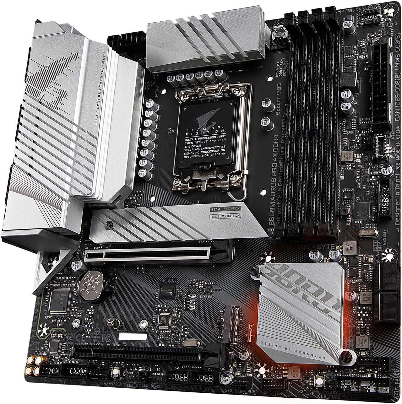 Alt view image 2 of 6 - GIGABYTE B660M AORUS PRO AX DDR4 B660 Intel LGA 1700 Micro-ATX Motherboard with DDR4, Dual M.2, PCIe 4.0, USB 3.2 Gen2 Type-C, WIFI 6 802.11ax, Intel 2.5GbE LAN