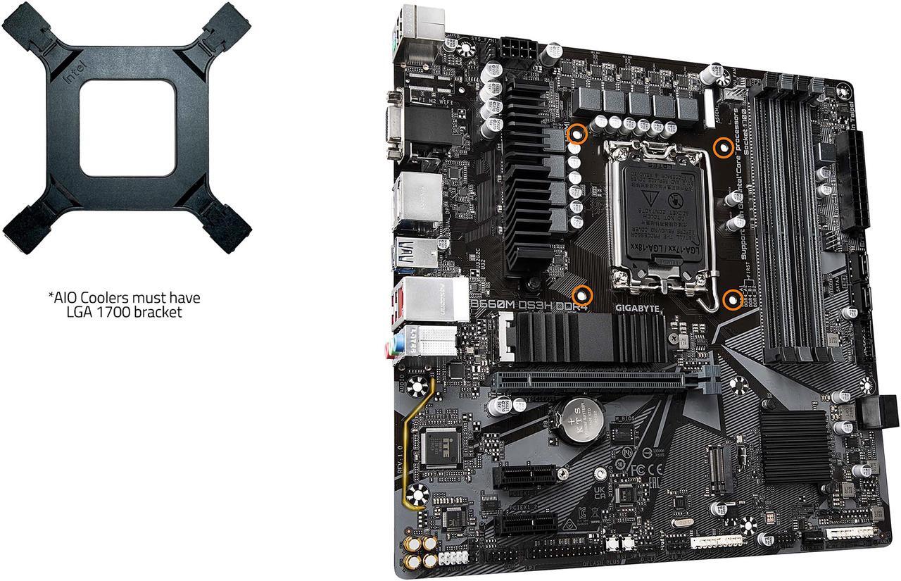 Alt view image 5 of 6 - GIGABYTE B660M DS3H DDR4 B660 Intel LGA 1700 M-ATX Motherboard with DDR4, Dual M.2, PCIe 4.0, USB 3.2 Gen2 Type-C, 2.5GbE LAN