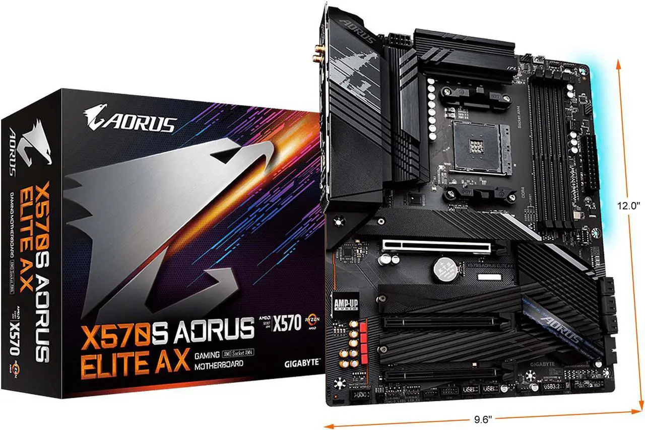 Alt view image 7 of 7 - GIGABYTE X570S AORUS ELITE AX AMD Ryzen 3000 PCIe 4.0 SATA 6Gb/s USB 3.2 AMD X570S ATX Motherboard