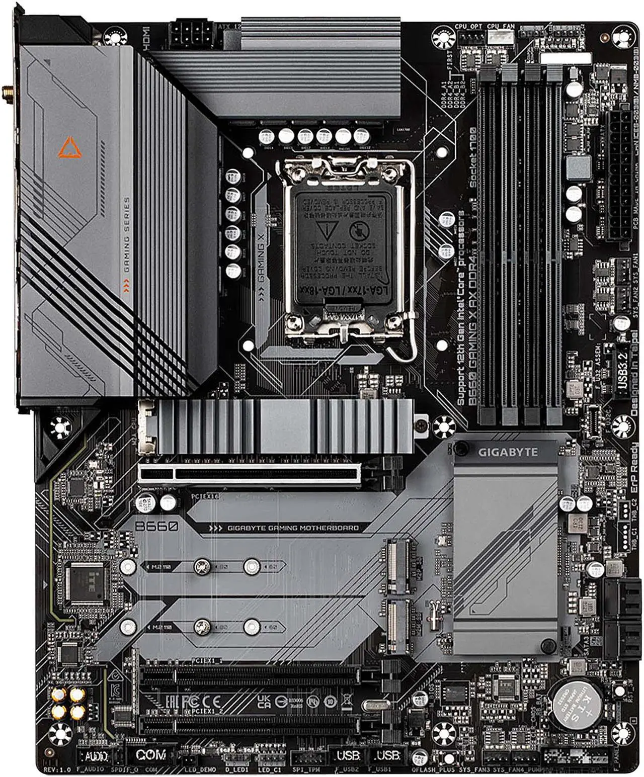 Main image of GIGABYTE B660 GAMING X AX DDR4 B660 Intel LGA 1700 ATX Motherboard with DDR4, Triple M.2, PCIe 4.0, USB 3.2 Gen2 Type-C, WiFi 6E 802.11ax, 2.5GbE LAN