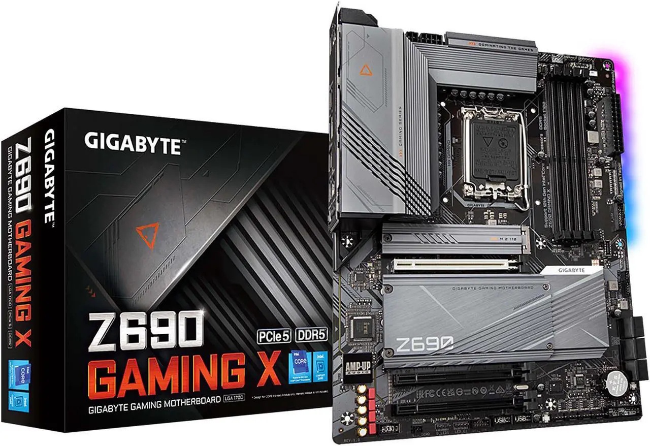 Alt view image 7 of 8 - GIGABYTE Z690 GAMING X LGA 1700 Intel Z690 ATX Motherboard with DDR5, Quad M.2, PCIe 5.0, USB 3.2 Gen2X2 Type-C, 2.5GbE LAN