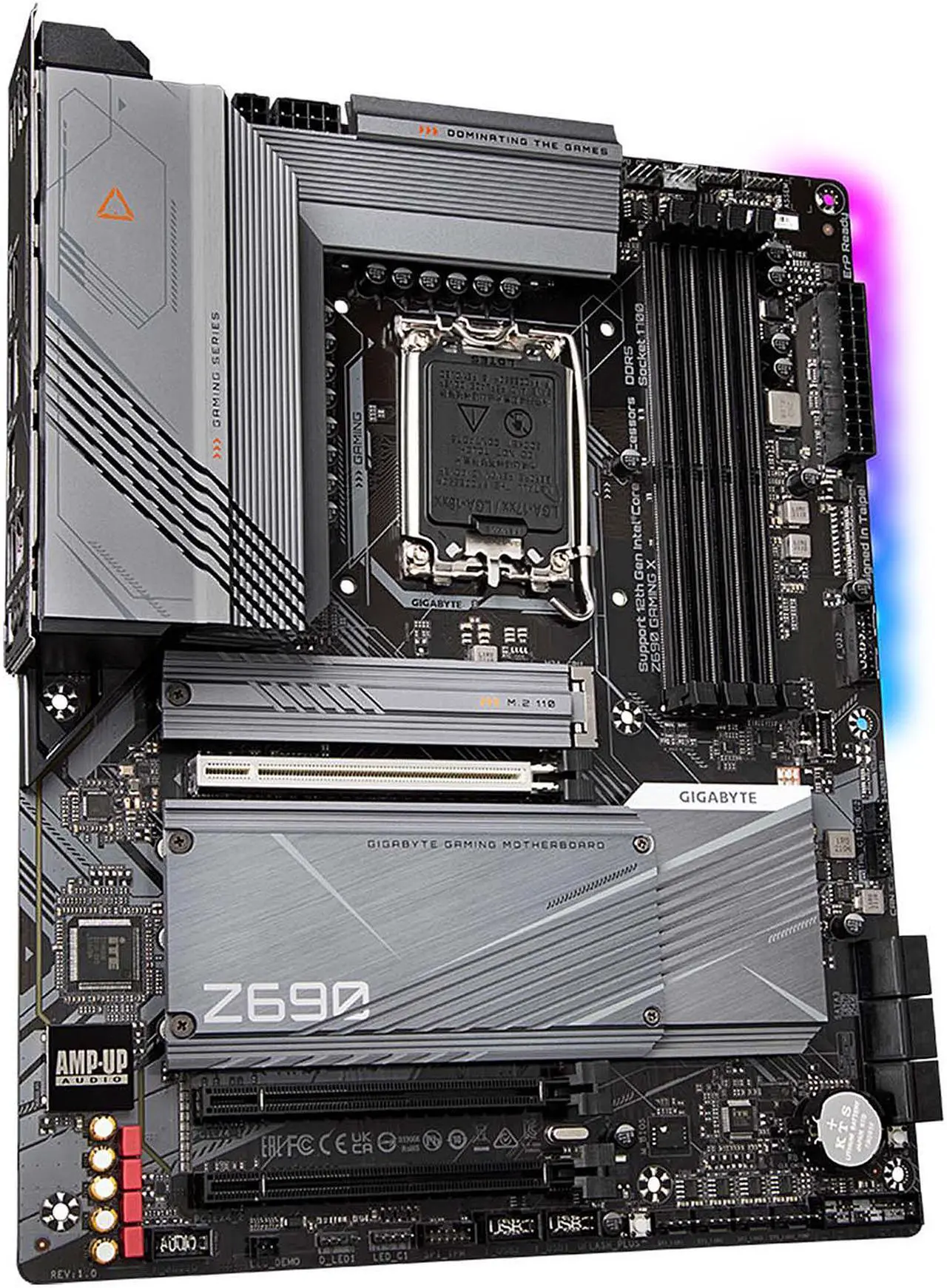 Alt view image 3 of 8 - GIGABYTE Z690 GAMING X LGA 1700 Intel Z690 ATX Motherboard with DDR5, Quad M.2, PCIe 5.0, USB 3.2 Gen2X2 Type-C, 2.5GbE LAN