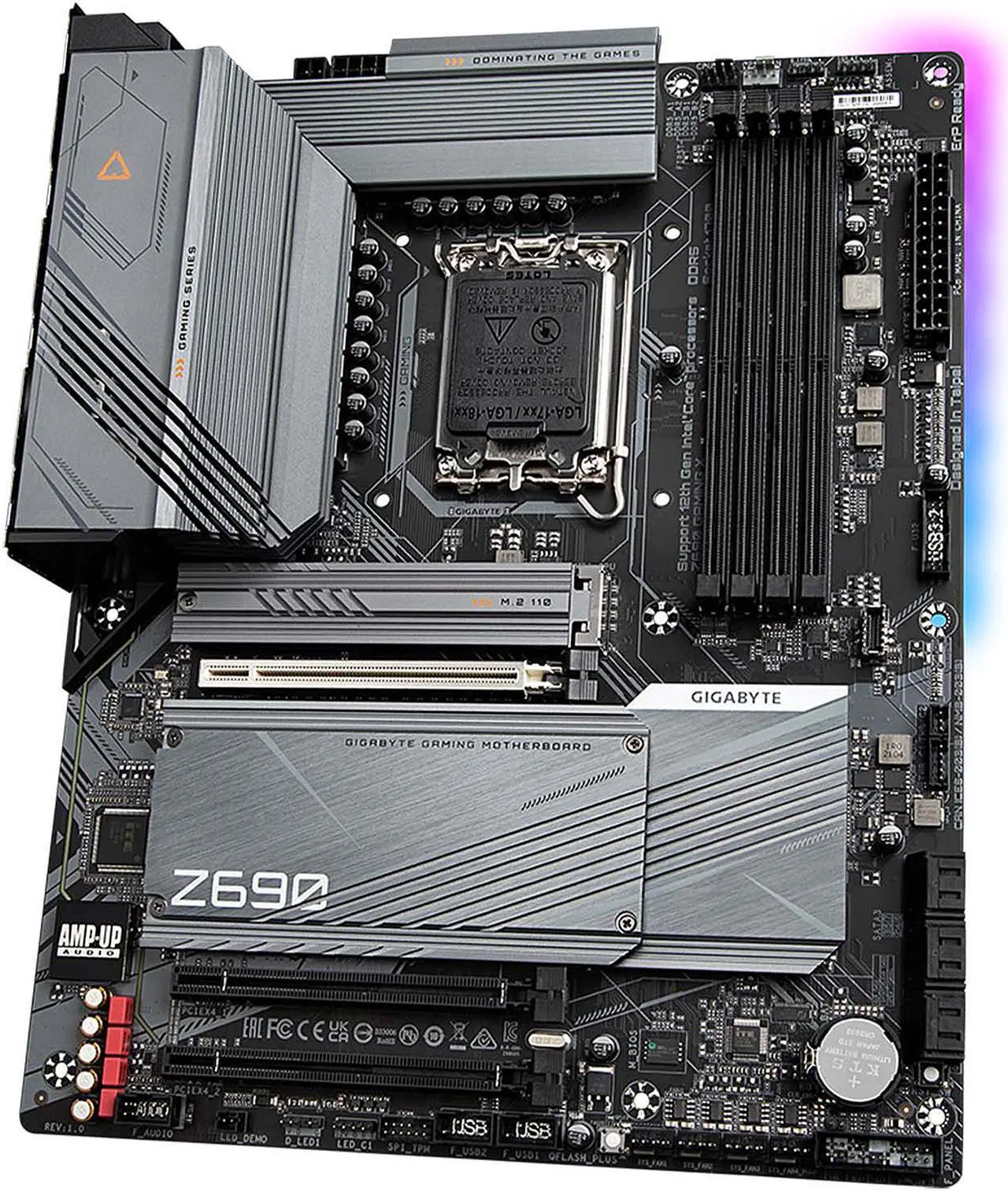 Alt view image 2 of 8 - GIGABYTE Z690 GAMING X LGA 1700 Intel Z690 ATX Motherboard with DDR5, Quad M.2, PCIe 5.0, USB 3.2 Gen2X2 Type-C, 2.5GbE LAN