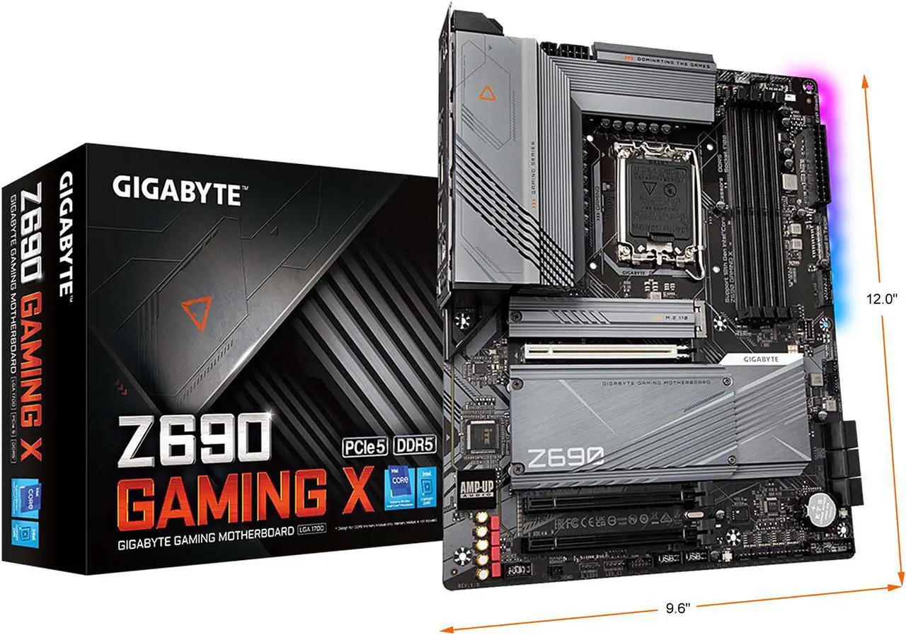 Alt view image 8 of 8 - GIGABYTE Z690 GAMING X LGA 1700 Intel Z690 ATX Motherboard with DDR5, Quad M.2, PCIe 5.0, USB 3.2 Gen2X2 Type-C, 2.5GbE LAN