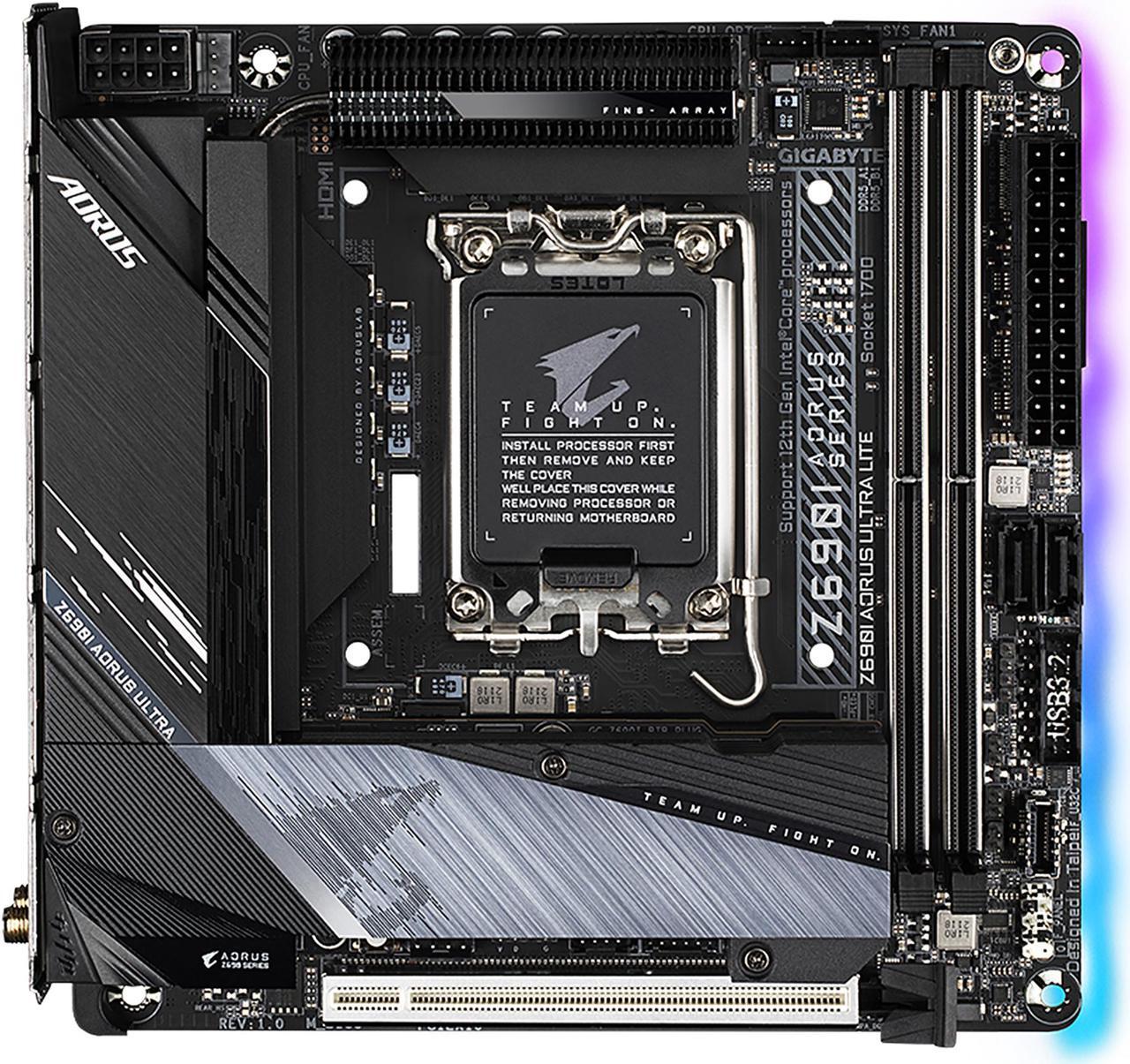 Main image of GIGABYTE Z690I AORUS ULTRA LITE (rev. 1.0) LGA 1700 DDR5 Mini ITX Intel Motherboard