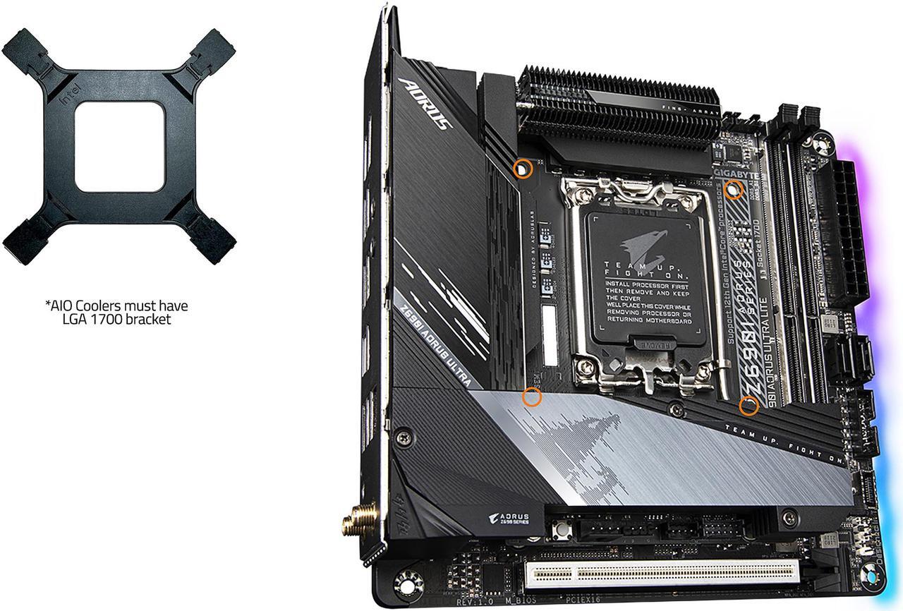 Alt view image 4 of 8 - GIGABYTE Z690I AORUS ULTRA LITE (rev. 1.0) LGA 1700 DDR5 Mini ITX Intel Motherboard