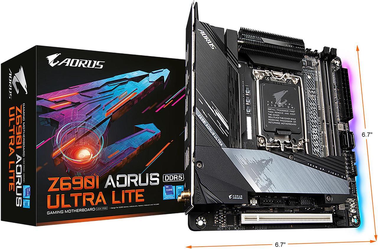 Alt view image 8 of 8 - GIGABYTE Z690I AORUS ULTRA LITE (rev. 1.0) LGA 1700 DDR5 Mini ITX Intel Motherboard
