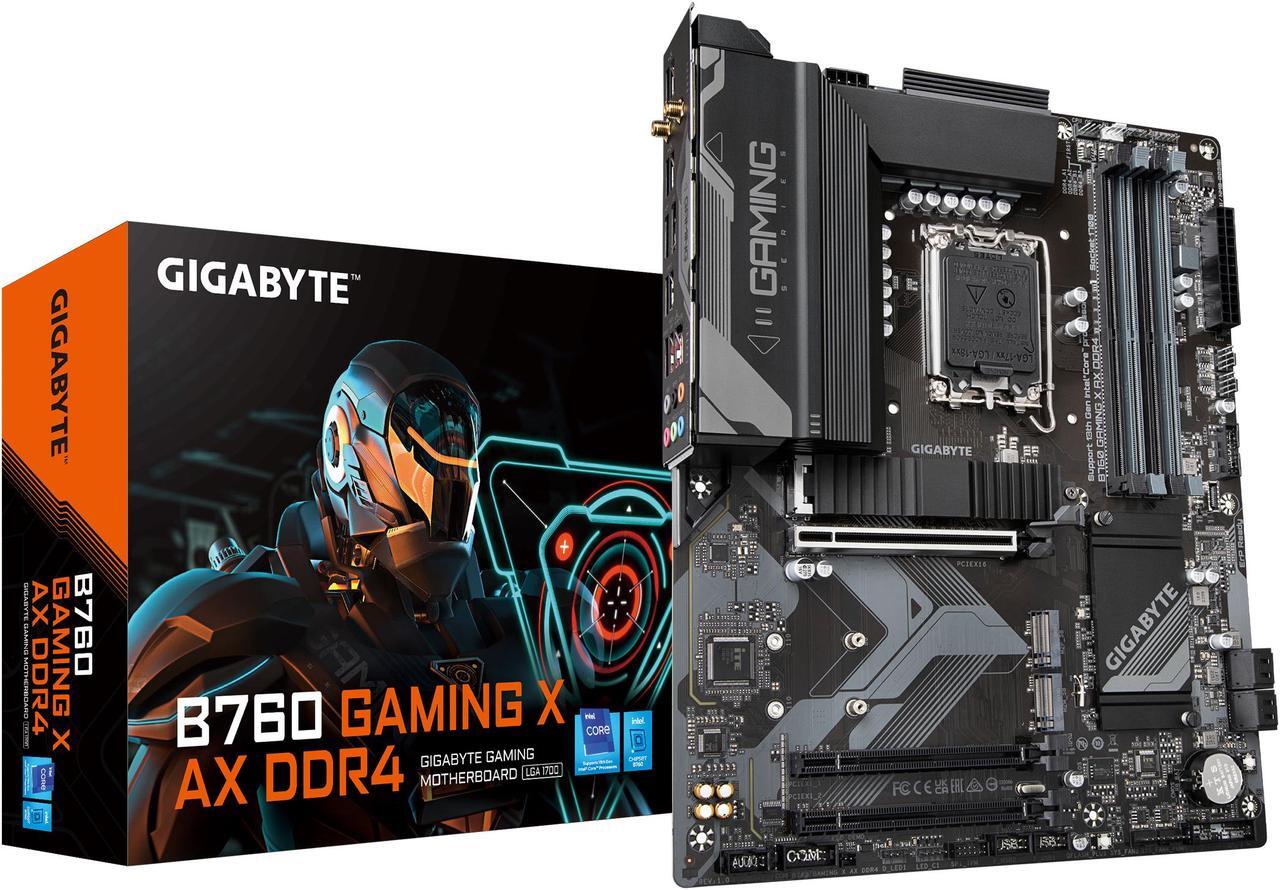 Main image of GIGABYTE B760 GAMING X AX DDR4 LGA 1700 Intel B760 ATX Motherboard with DDR4, Triple M.2, PCIe 4.0, Front USB 3.2 Gen2X2 Type-C, WiFi 6E, 2.5GbE LAN, Q-Flash Plus, PCIe EZ-Latch