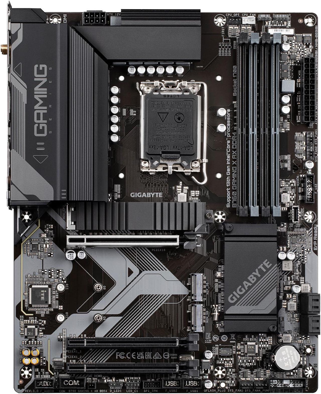 Alt view image 2 of 5 - GIGABYTE B760 GAMING X AX DDR4 LGA 1700 Intel B760 ATX Motherboard with DDR4, Triple M.2, PCIe 4.0, Front USB 3.2 Gen2X2 Type-C, WiFi 6E, 2.5GbE LAN, Q-Flash Plus, PCIe EZ-Latch